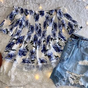 Floral off the shoulder top